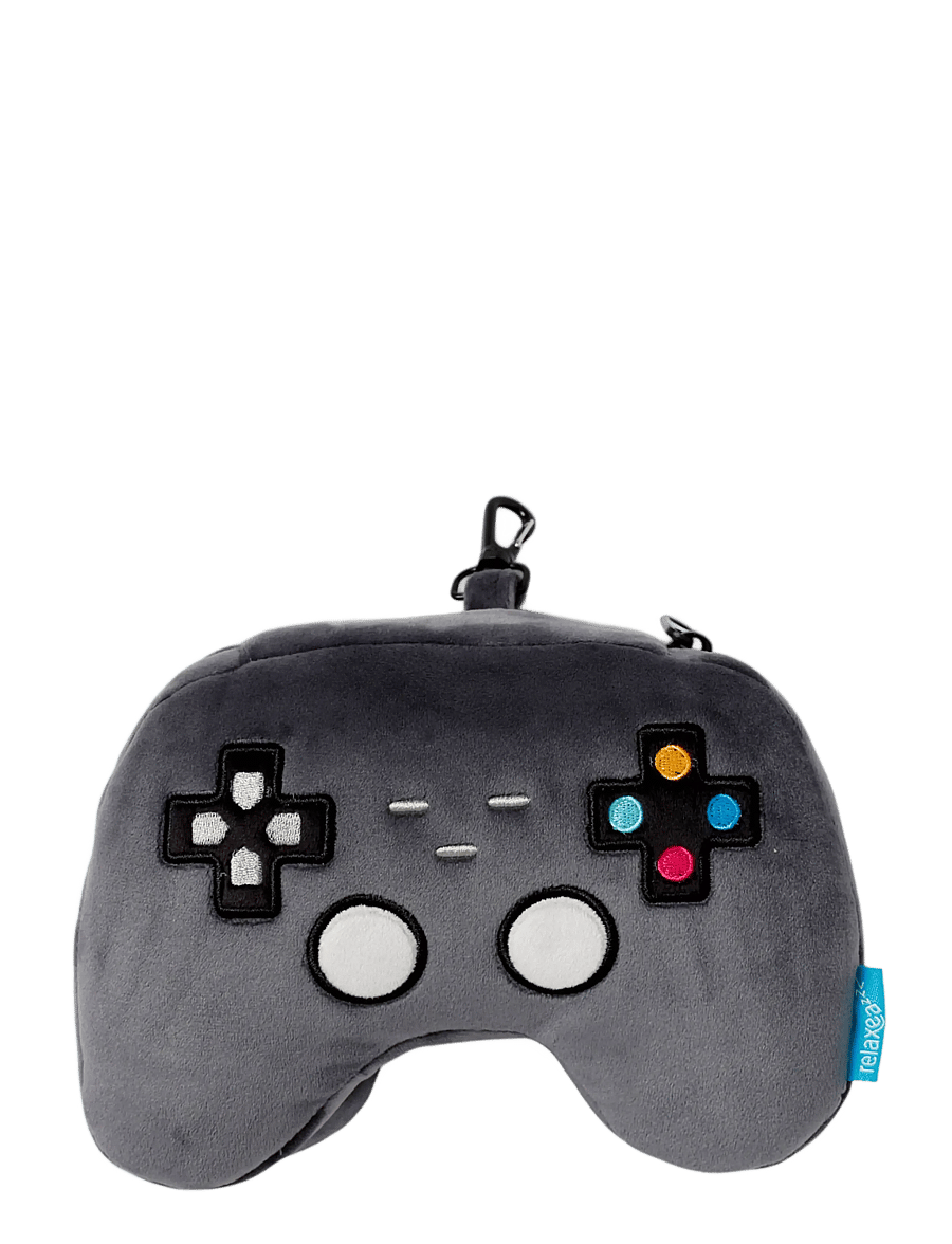 Puckator - Relaxeazzz Shaped Travel Pillow & Eye Mask - Game Over Game Controller - geschenkideen - grey - 2