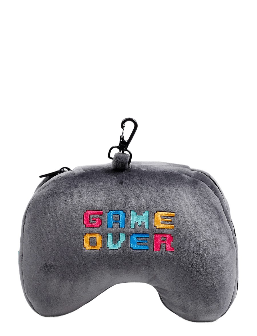Puckator - Relaxeazzz Shaped Travel Pillow & Eye Mask - Game Over Game Controller - geschenkideen - grey - 3