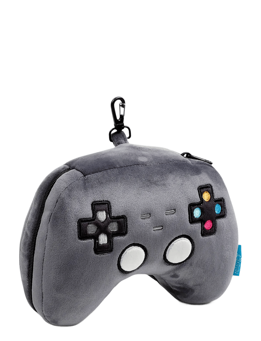Puckator - Relaxeazzz Shaped Travel Pillow & Eye Mask - Game Over Game Controller - geschenkideen - grey - 4