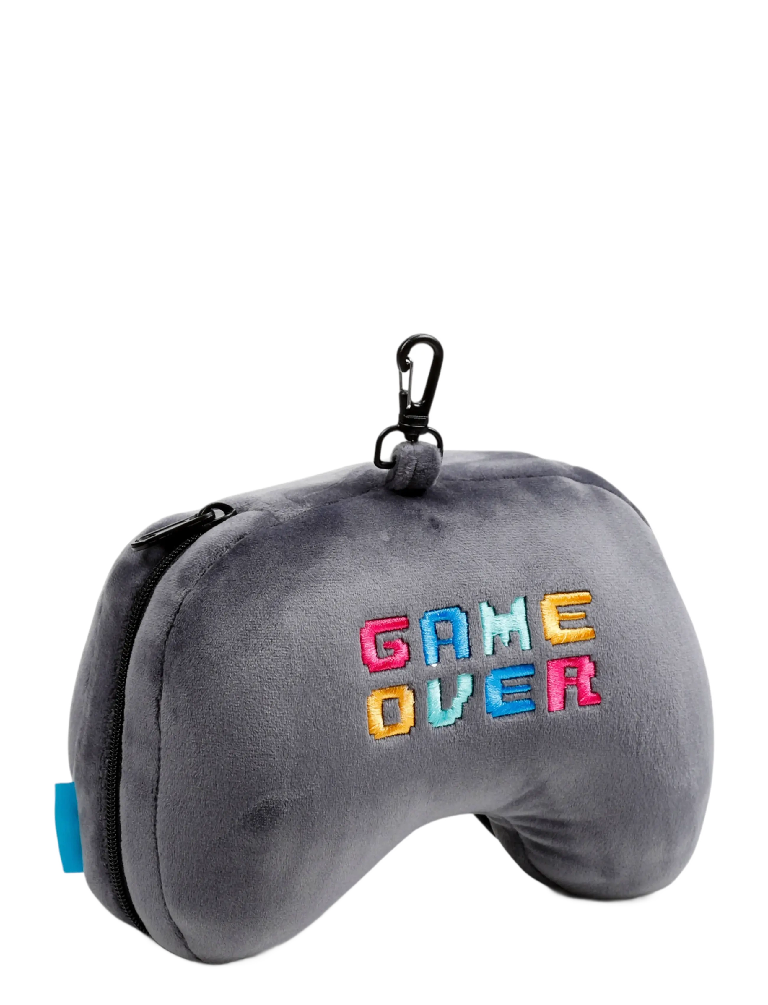 Puckator - Relaxeazzz Shaped Travel Pillow & Eye Mask - Game Over Game Controller - gift ideas - grey - 5