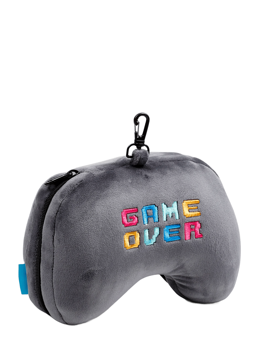 Puckator - Relaxeazzz Shaped Travel Pillow & Eye Mask - Game Over Game Controller - geschenkideen - grey - 5