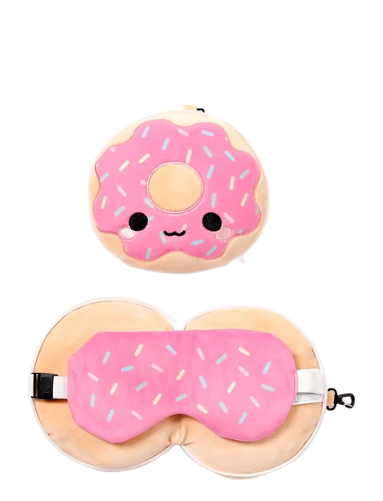 Puckator Relaxeazzz Travel Pillow & Eye Mask - Kuromi Hello Kitty Rabbit, One Size, Pink, Tilbehør > Rejsetilbehør, Børn