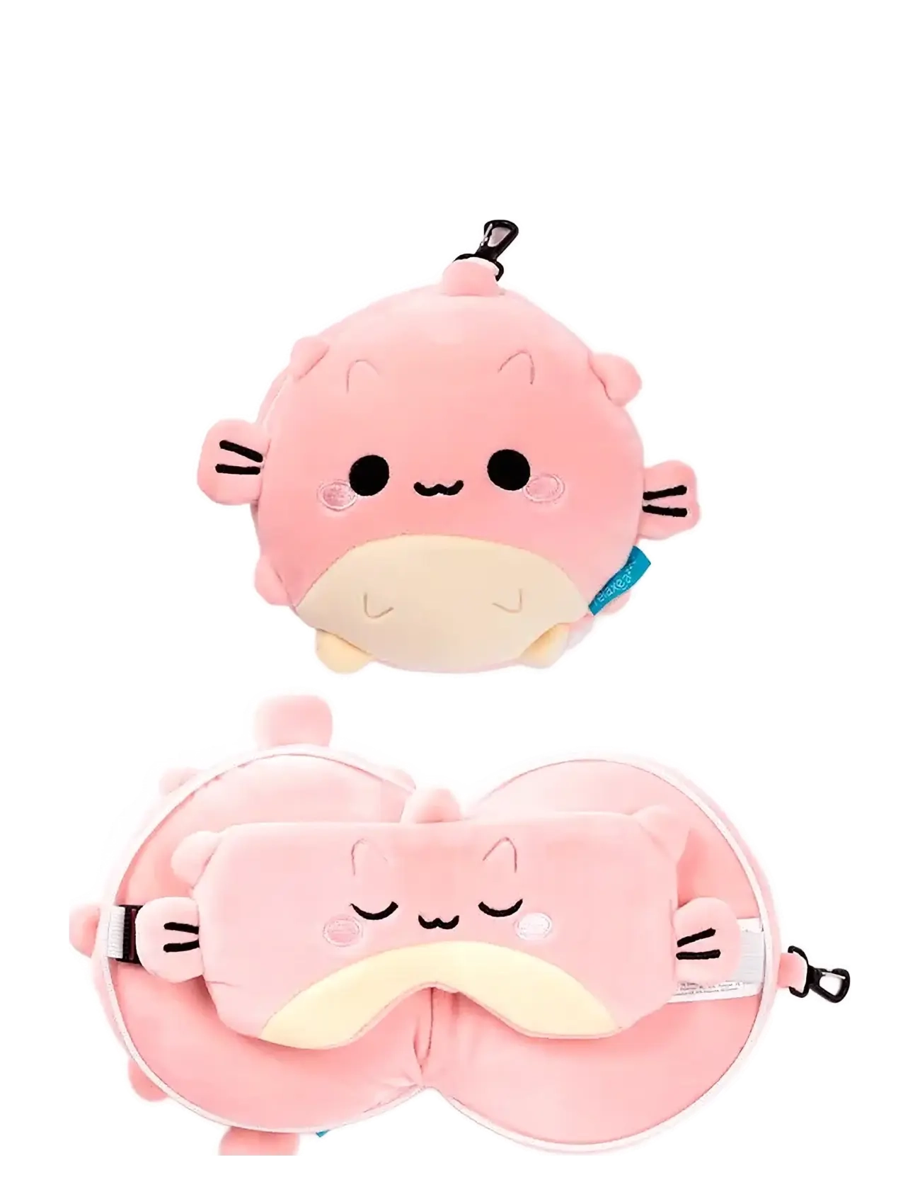 Relaxeazzz Puff the Fish travel pillow eye mask