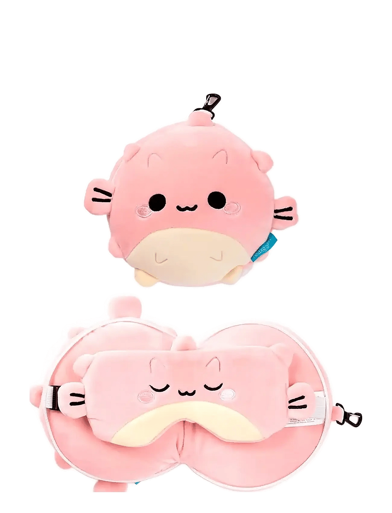 Relaxeazzz Puff the Fish travel pillow eye mask
