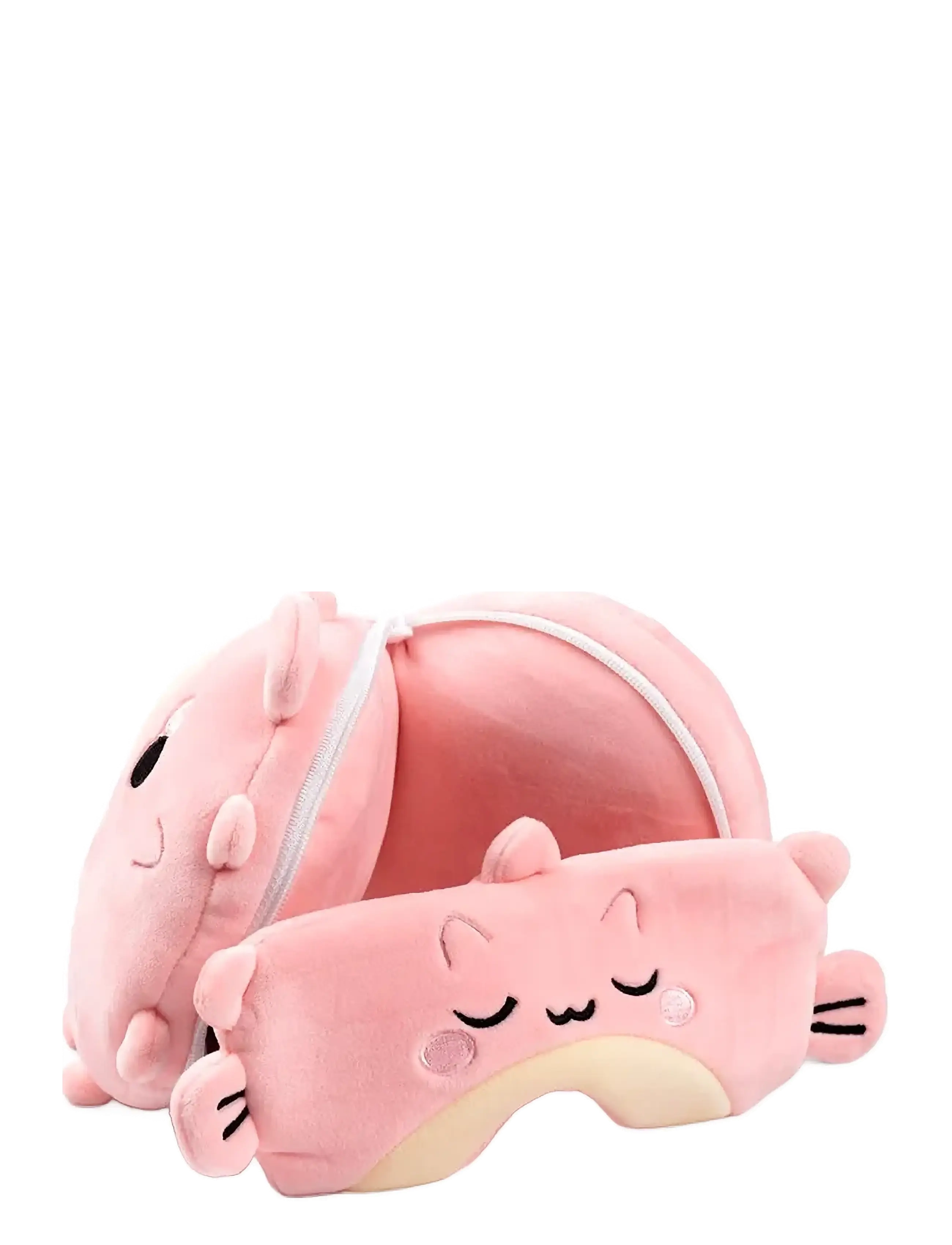 Puckator - Relaxeazzz Adoramals Maddie the Axolotl Travel Pillow & Eye Mask - miego aksesuarai - pink - 2