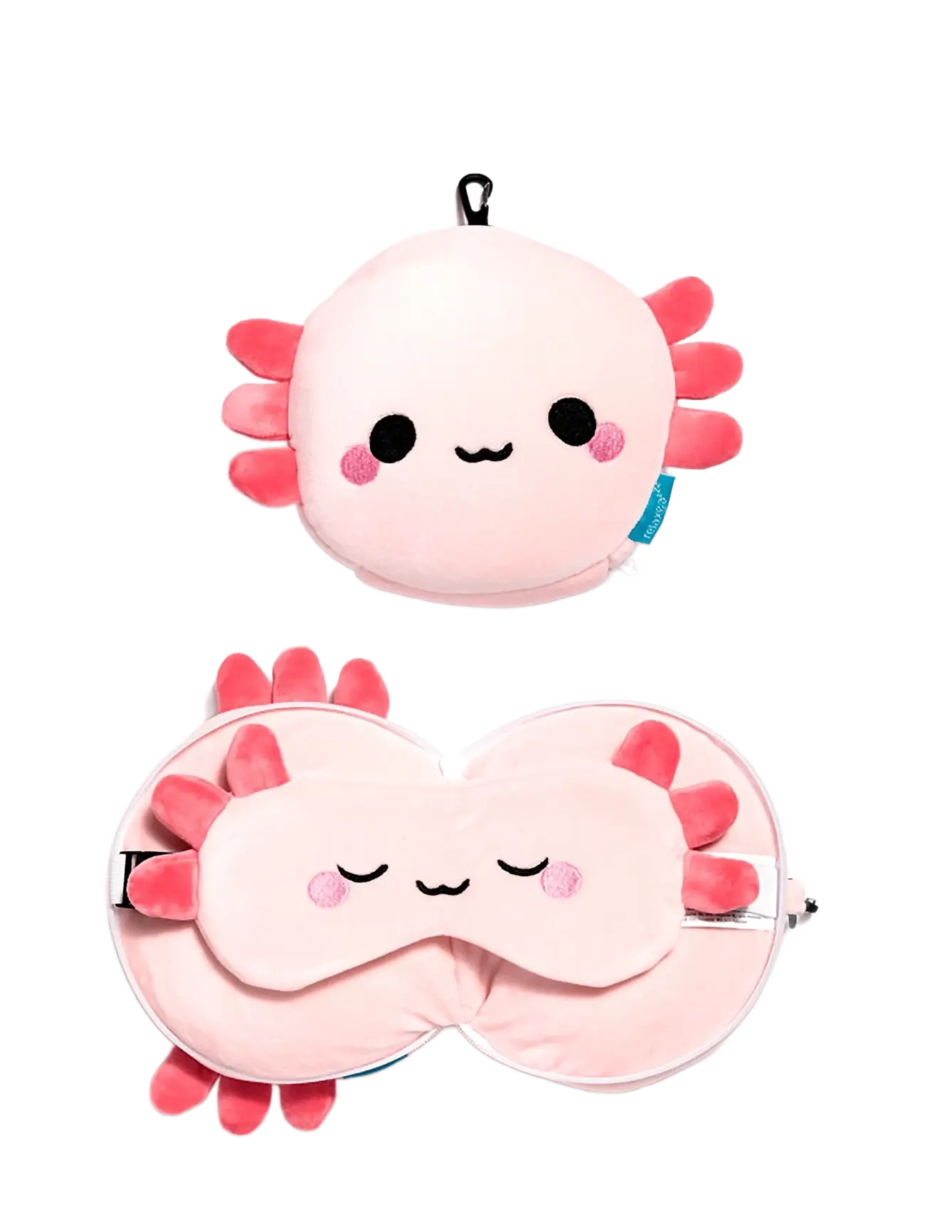 Puckator Relaxeazzz Travel Pillow & Eye Mask - Kuromi Hello Kitty Rabbit, One Size, Pink, Tilbehør > Rejsetilbehør, Børn