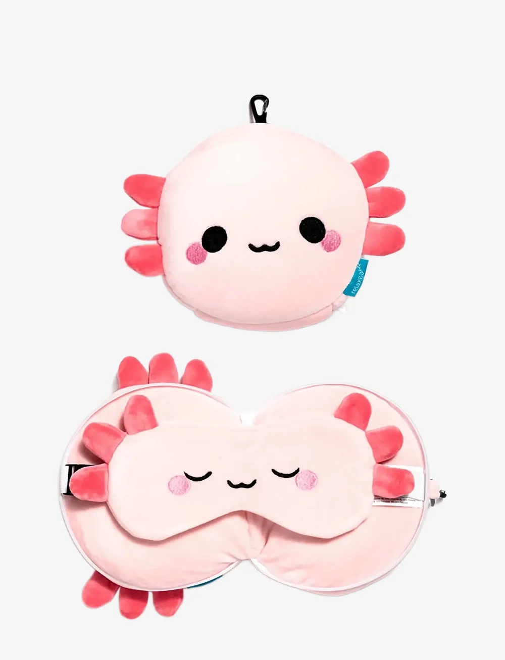 Puckator - Relaxeazzz Minecraft Creeper Shaped Plush Travel Pillow & Eye Mask - magamistarvikud - pink - 0