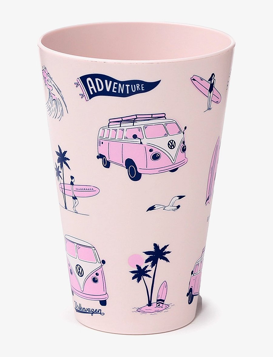 Puckator - Volkswagen VW T1 Camper Bus Explore More Set of 4 RPET Picnic Cups 450ml - koppar & muggar - white - 2