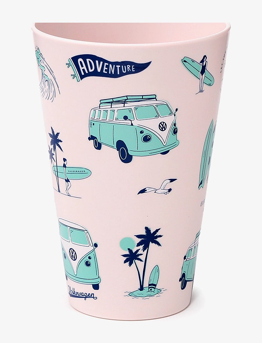 Puckator - Volkswagen VW T1 Camper Bus Explore More Set of 4 RPET Picnic Cups 450ml - koppar & muggar - white - 3