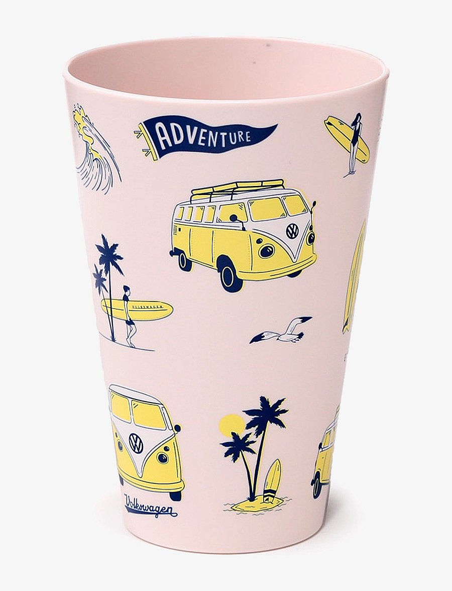 Puckator - Volkswagen VW T1 Camper Bus Explore More Set of 4 RPET Picnic Cups 450ml - koppar & muggar - white - 4