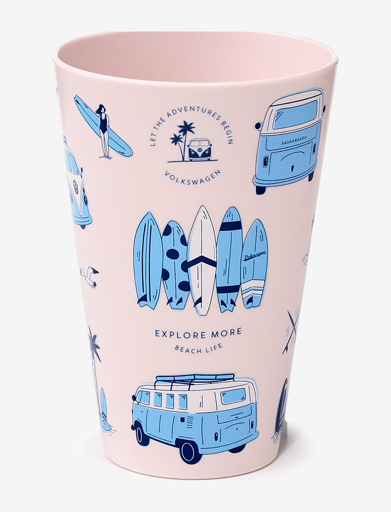 Puckator - Volkswagen VW T1 Camper Bus Explore More Set of 4 RPET Picnic Cups 450ml - koppen & mokken - white - 5
