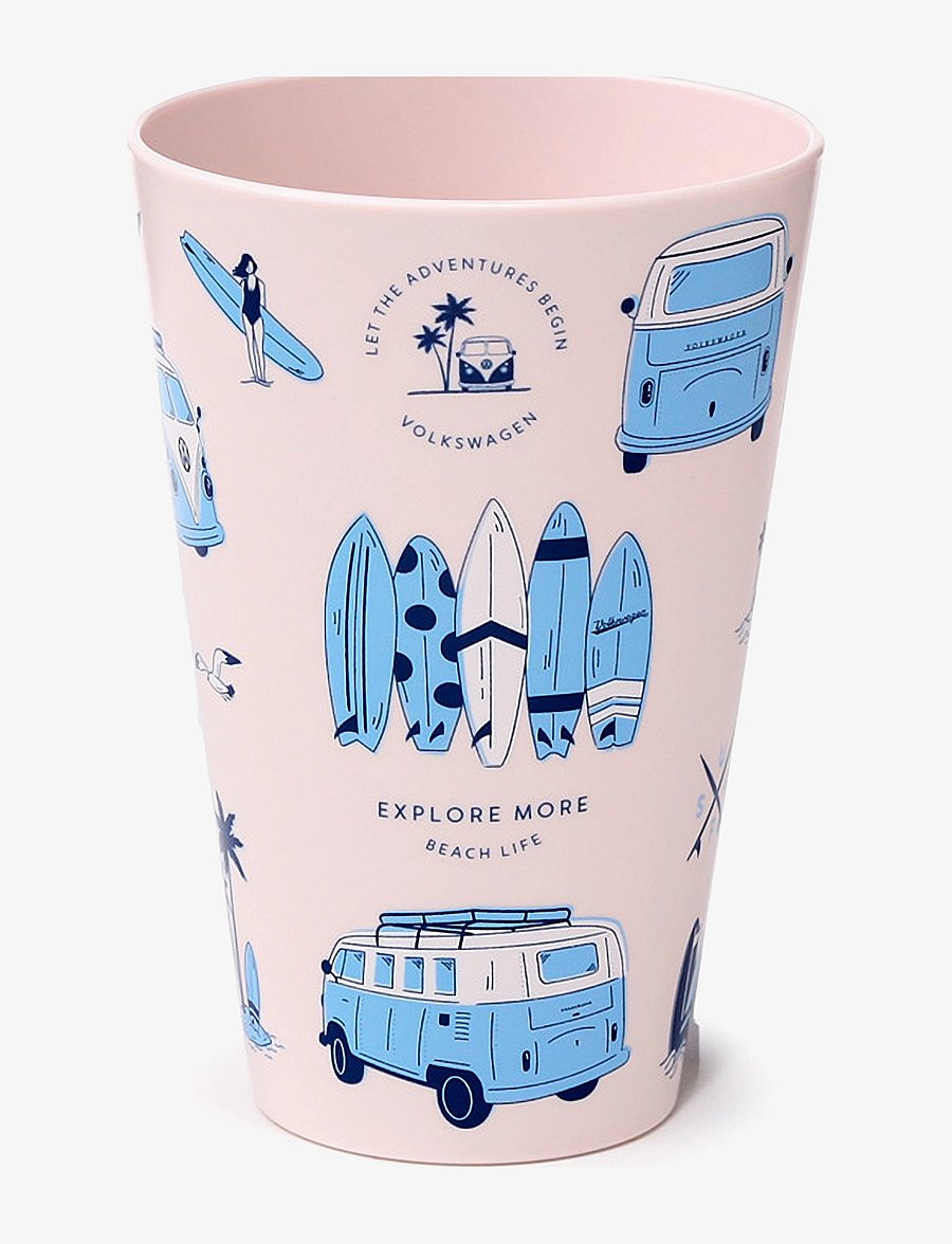 Puckator - Volkswagen VW T1 Camper Bus Explore More Set of 4 RPET Picnic Cups 450ml - koppar & muggar - white - 5