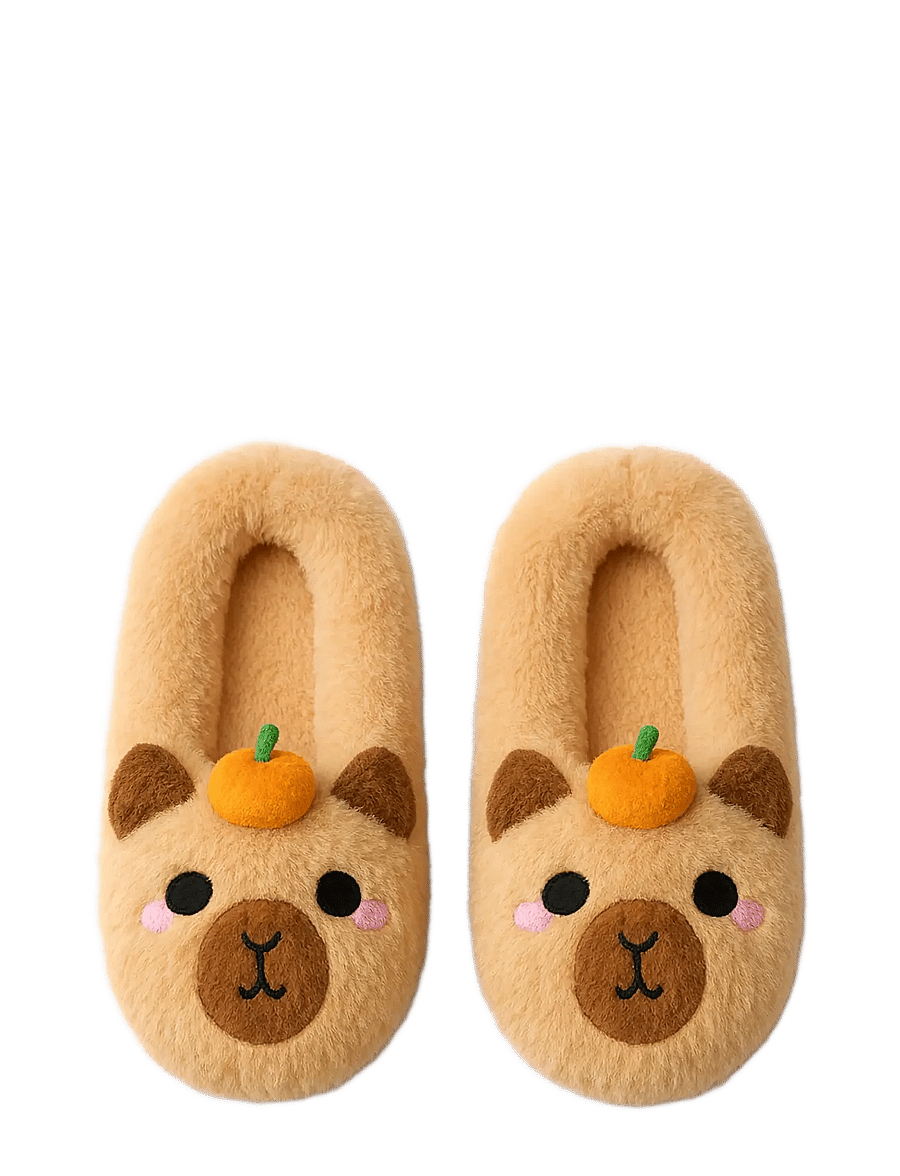 Puckator - Plush Slippers Anti-Slip Slip On (EU39-41/UK6-8) - Capybara - hausschuhe - brown - 0