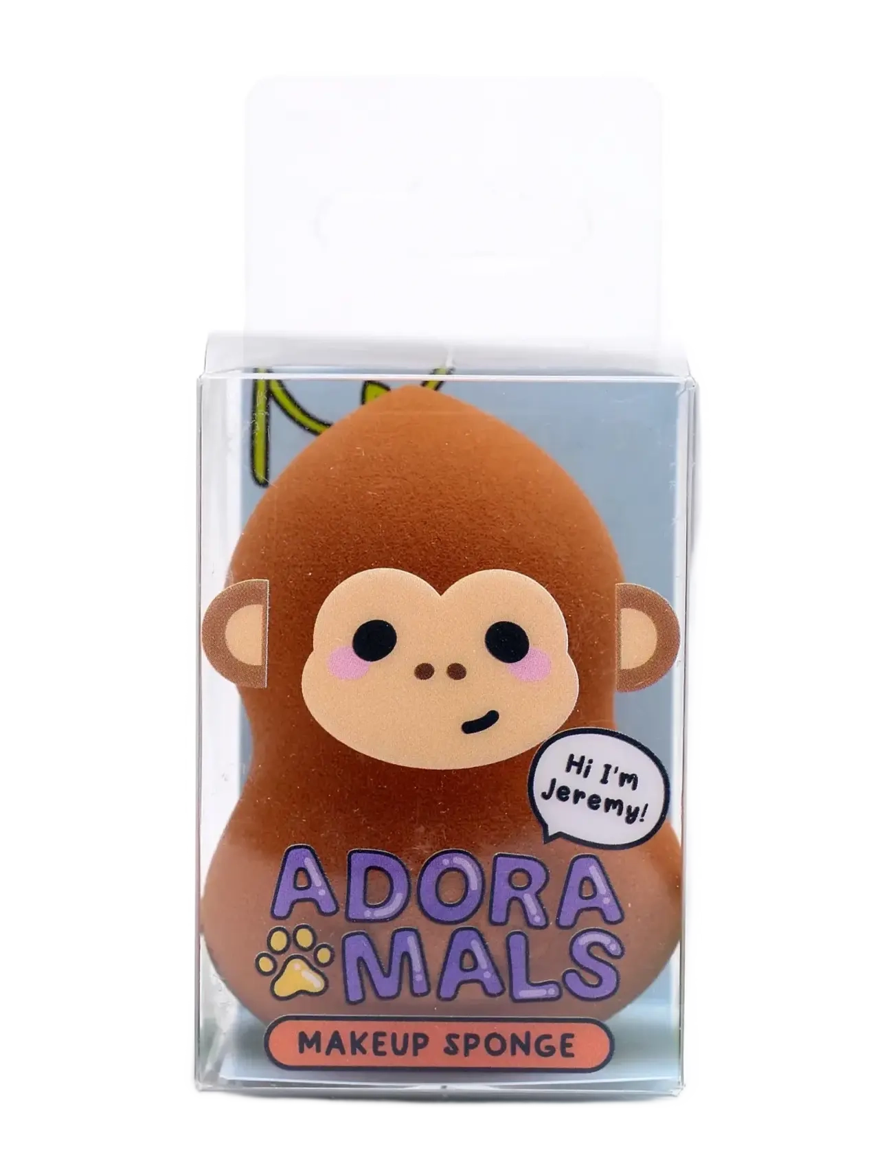 Puckator Adoramals Jeremy The Monkey Makeup Sponge Beauty Blender, One Size, Tools, Braun - Sponges & Applicators,