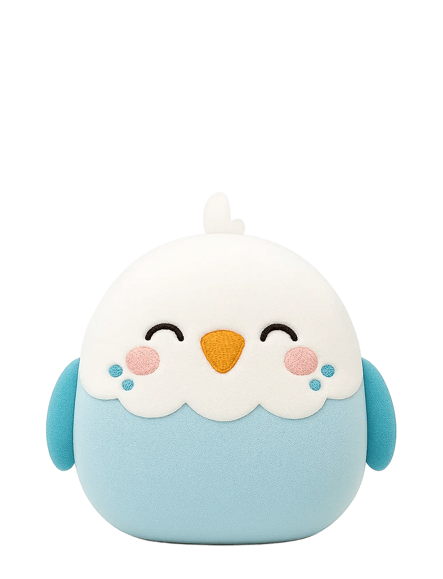 Puckator - Squidglys Plush Toy - Adoramals Pets Budgie - dekorative kissen - light blue - 0