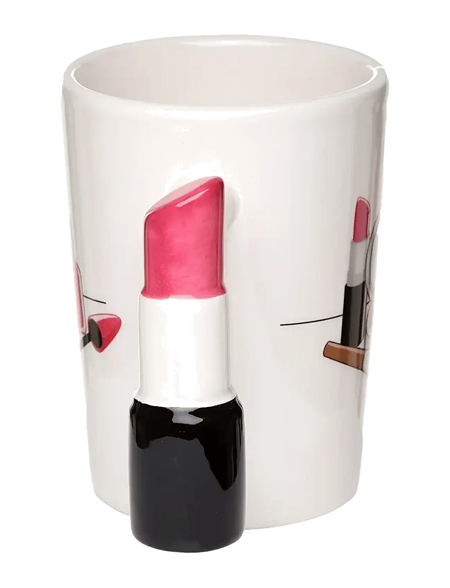 Puckator - Lipstick Ceramic Shaped Handle Mug - tassen & becher - white - 1