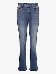 Pulz Jeans - PZKAROLINA HW Jeans Straight Leg - utsvängda jeans - medium blue denim - 0