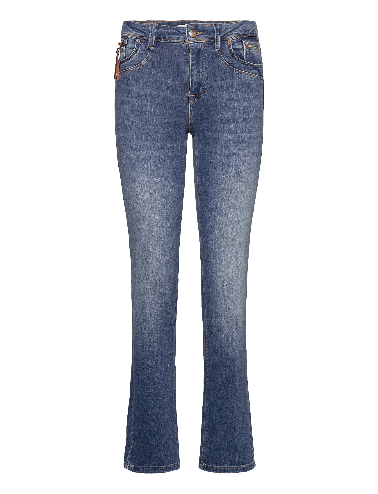 PZKAROLINA HW Jeans Straight Leg - MEDIUM BLUE DENIM