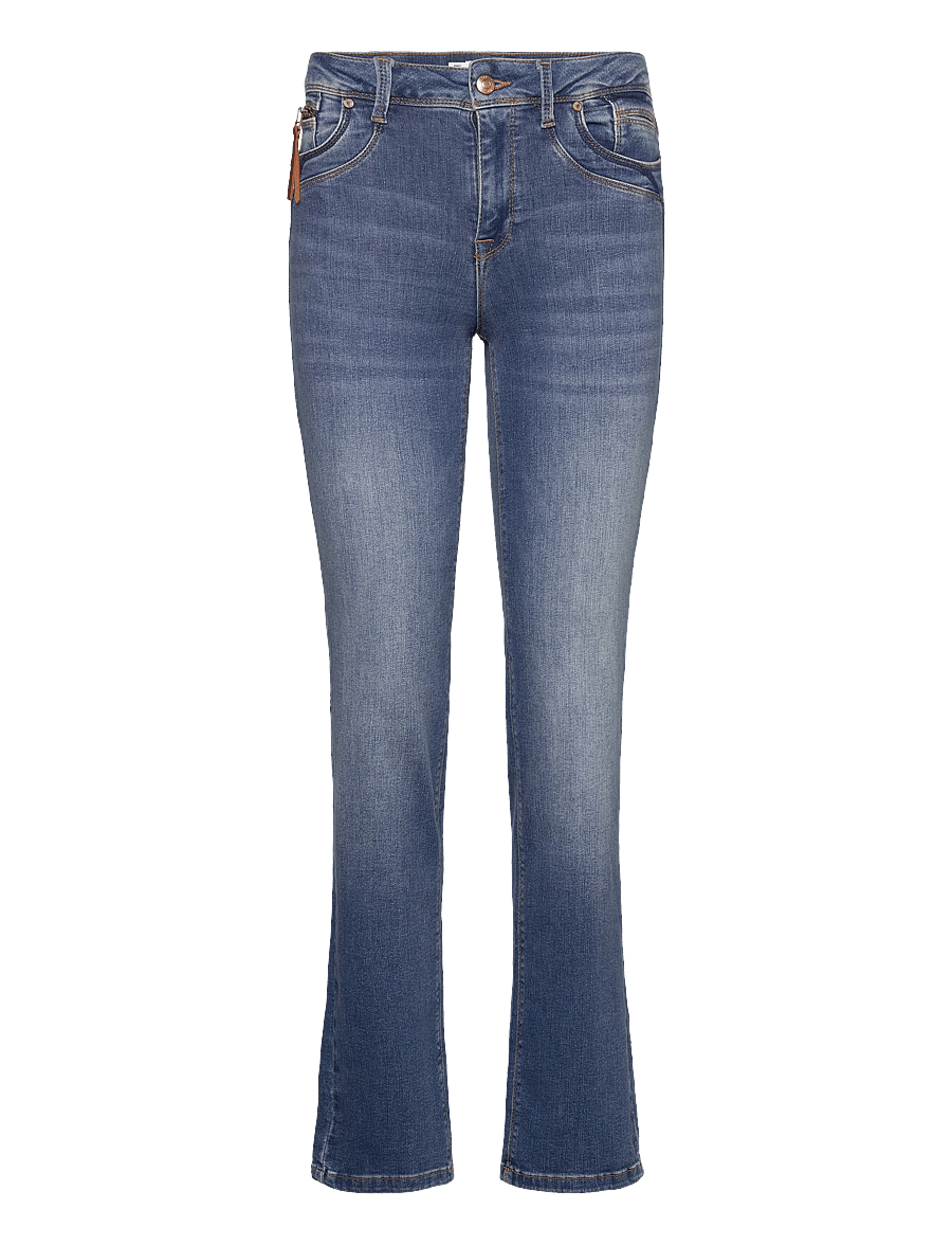 Pulz Jeans - PZKAROLINA HW Jeans Straight Leg - schlaghosen - medium blue denim - 0