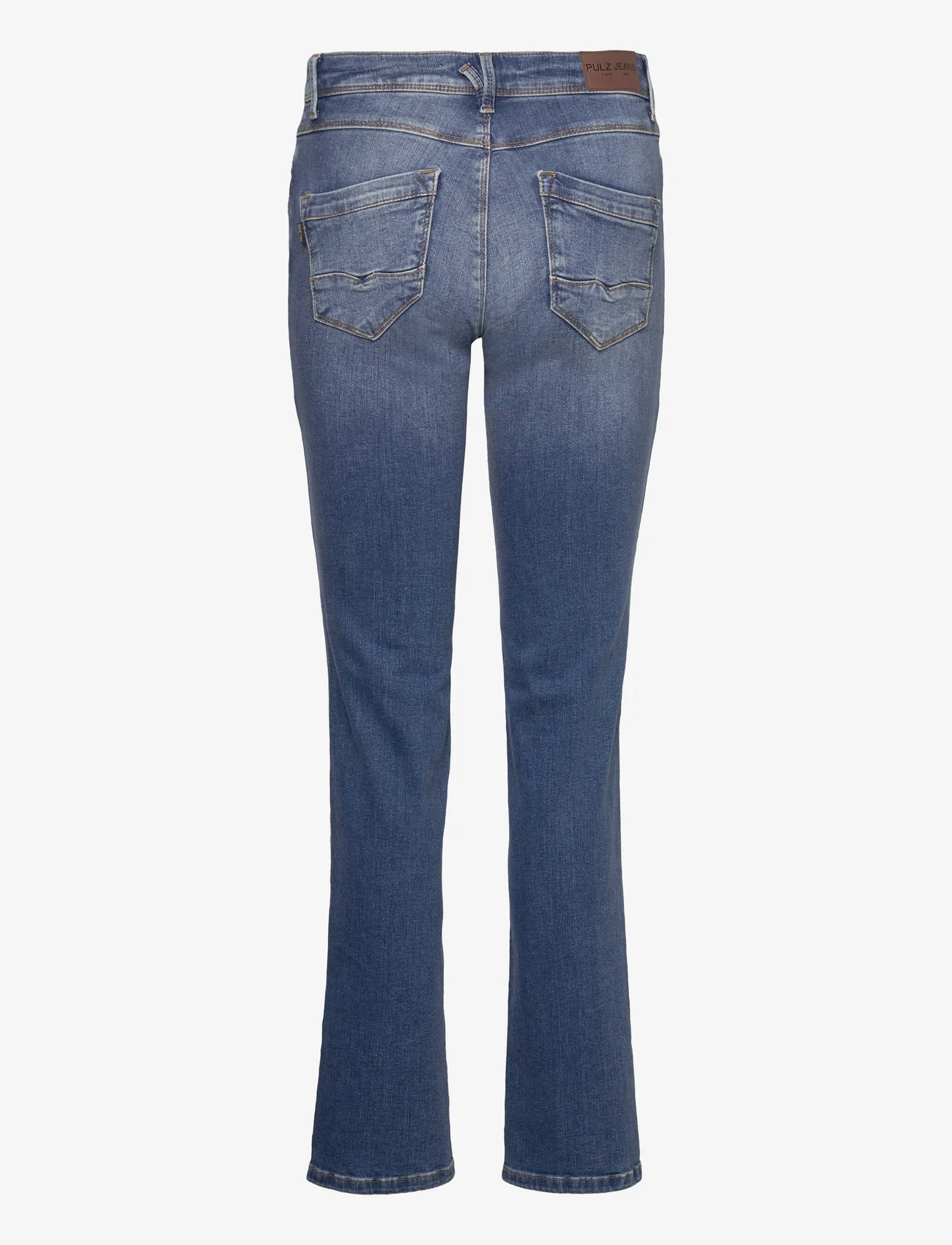 Pulz Jeans - PZKAROLINA HW Jeans Straight Leg - nuo kelių platėjantys džinsai - medium blue denim - 1