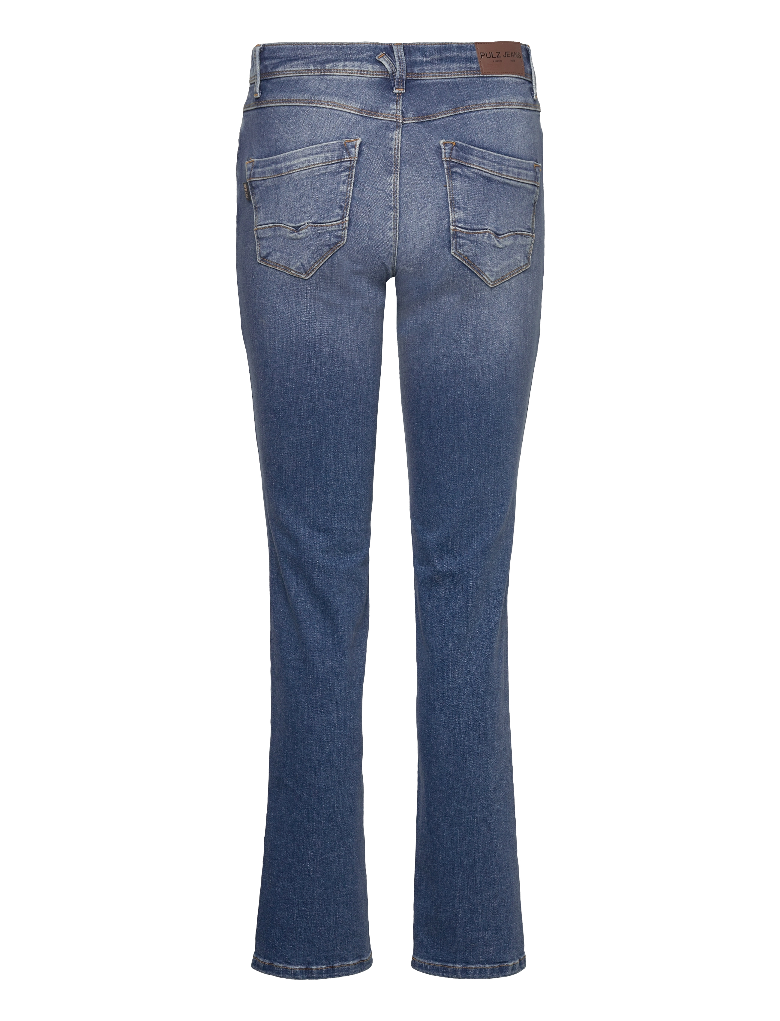 Pulz Jeans - PZKAROLINA HW Jeans Straight Leg - flared jeans - medium blue denim - 1