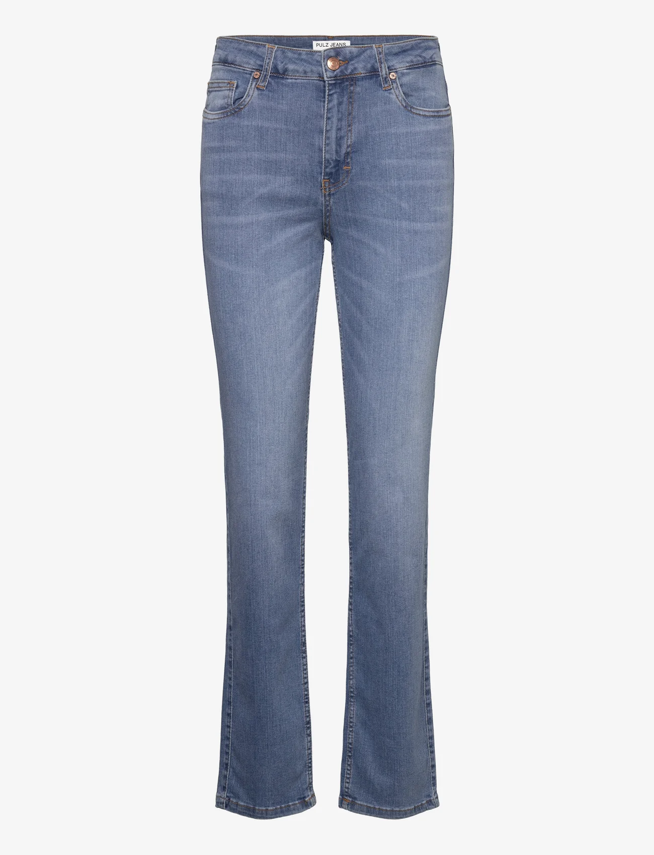 Pulz Jeans - PZEMMA HW Jeans Medium Straight Leg - raka jeans - medium blue denim - 0