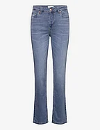 PZEMMA HW Jeans Medium Straight Leg - MEDIUM BLUE DENIM