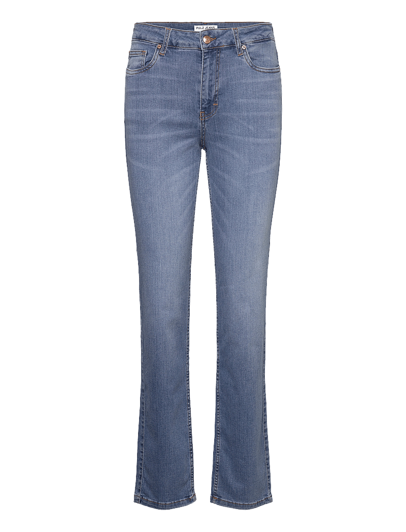 Pulz Jeans - PZEMMA HW Jeans Medium Straight Leg - raka jeans - medium blue denim - 0