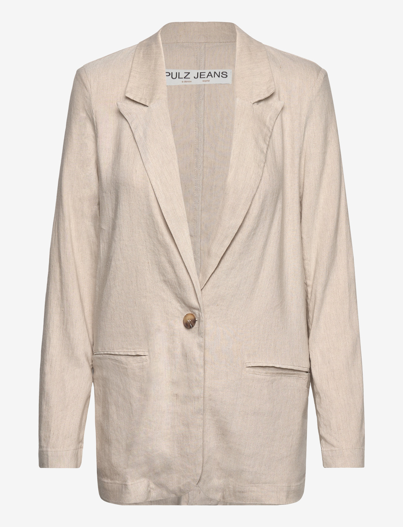 Pulz Jeans - PZLUCA Blazer - enkeltradede blazere - sandshell melange - 0