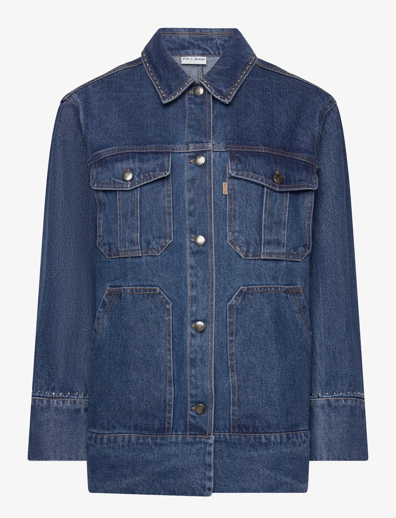 Pulz Jeans - PZRINA Denim Jacket - pavasarinės striukės - medium blue denim - 0