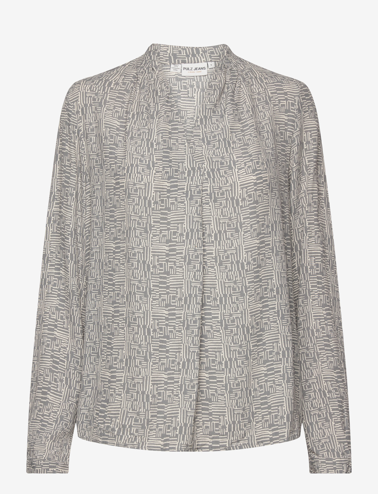 Pulz Jeans - PZGENE LS Blouse - langærmede bluser - frost gray printed - 0