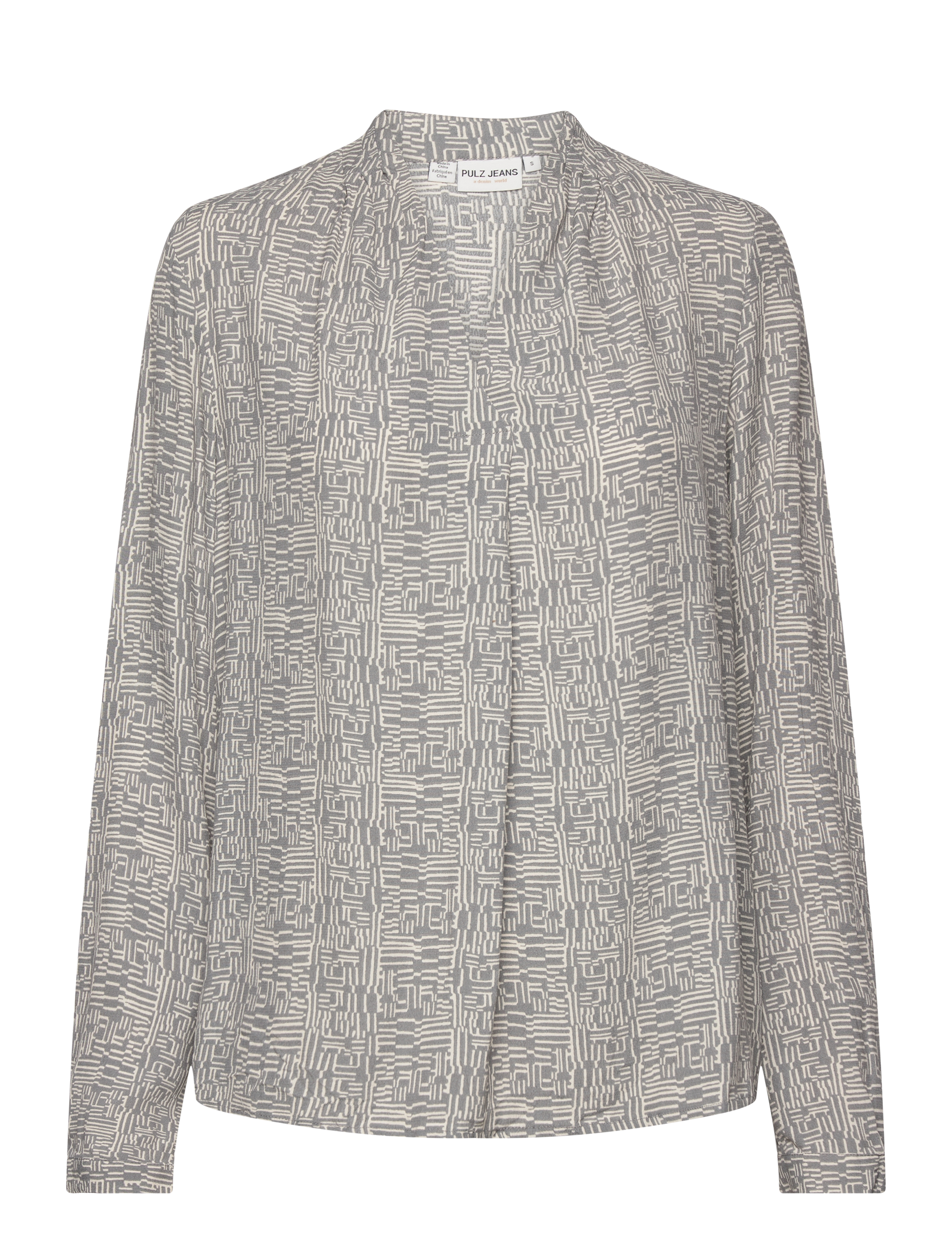 Pulz Jeans PZGENE LS Blouse - Bluser - FROST GRAY PRINTED / grey