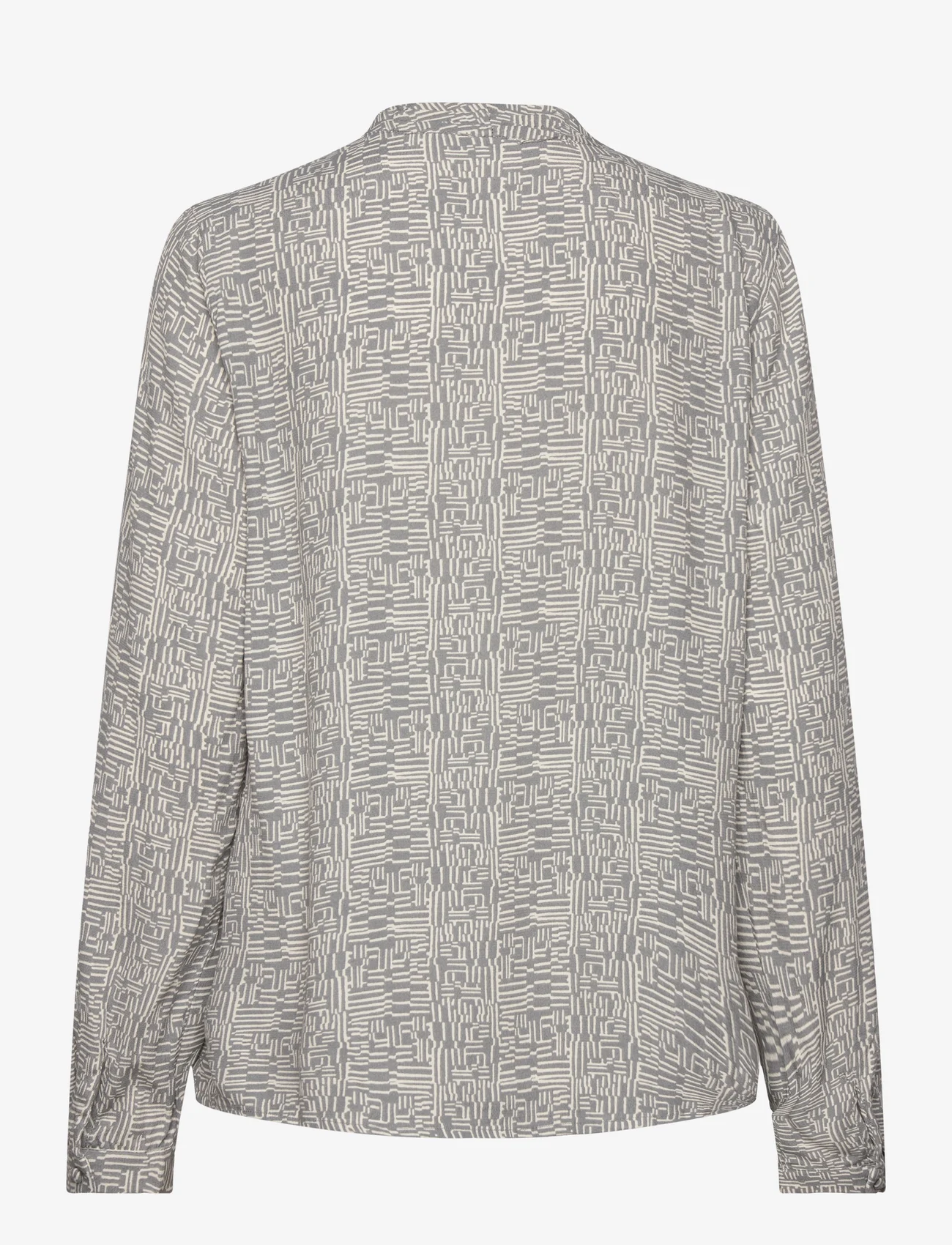 Pulz Jeans - PZGENE LS Blouse - long-sleeved blouses - frost gray printed - 1