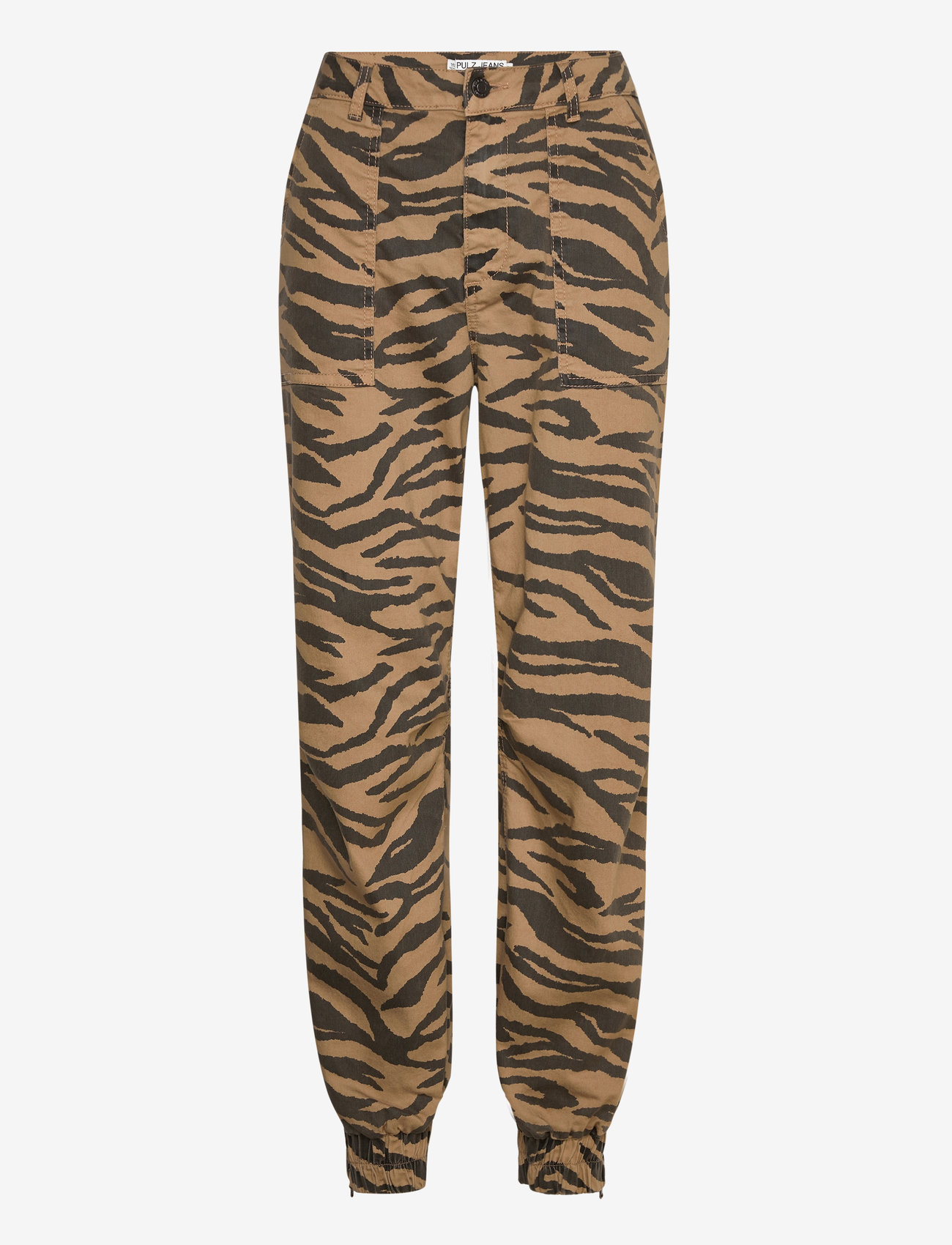 Pulz Jeans - PZNEVADA HW Pants - cargobukser - cartouche black printed - 0
