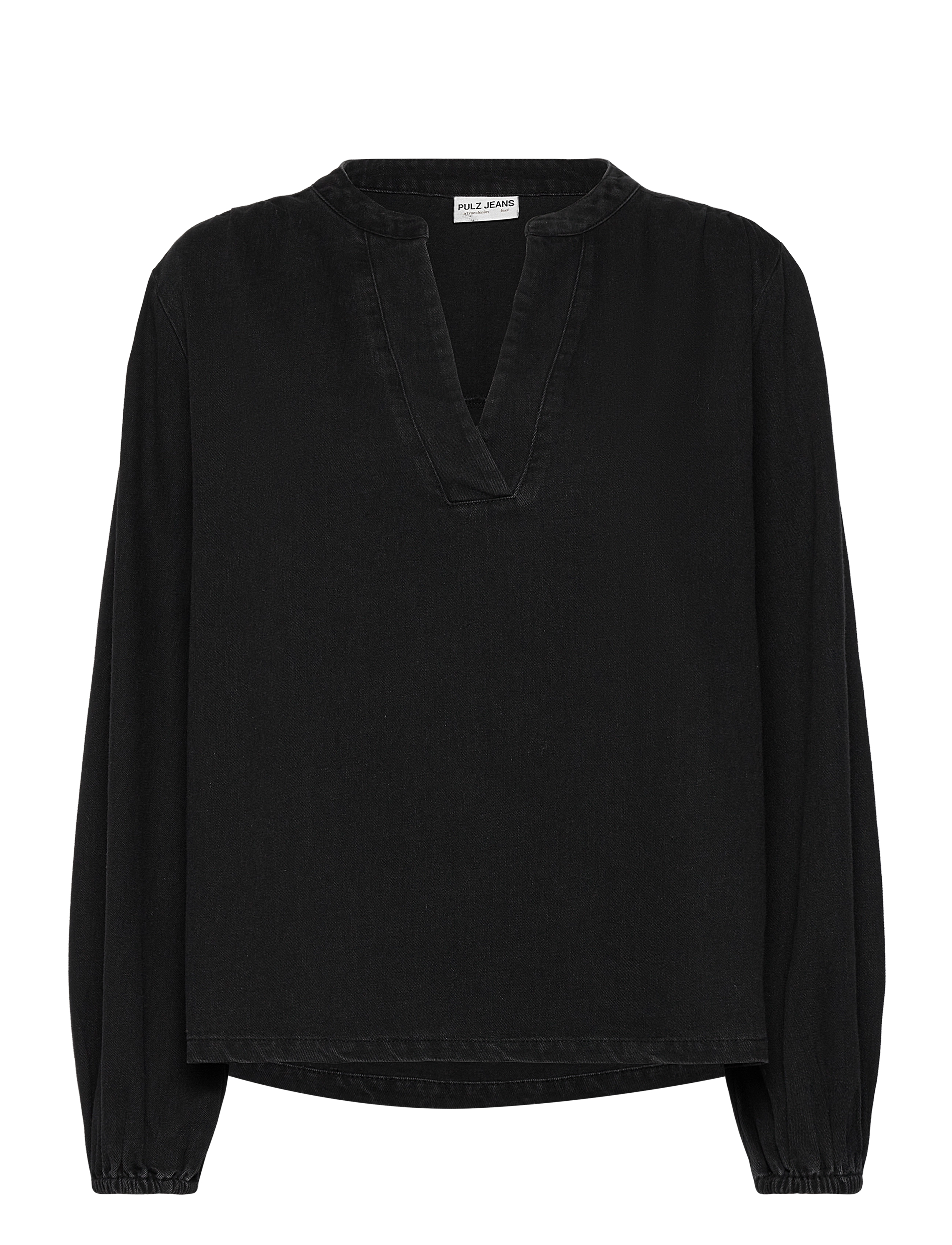 PULZ JEANS Pzmalia V-Ausschnitt Bluse Schwarz - XS - Damen