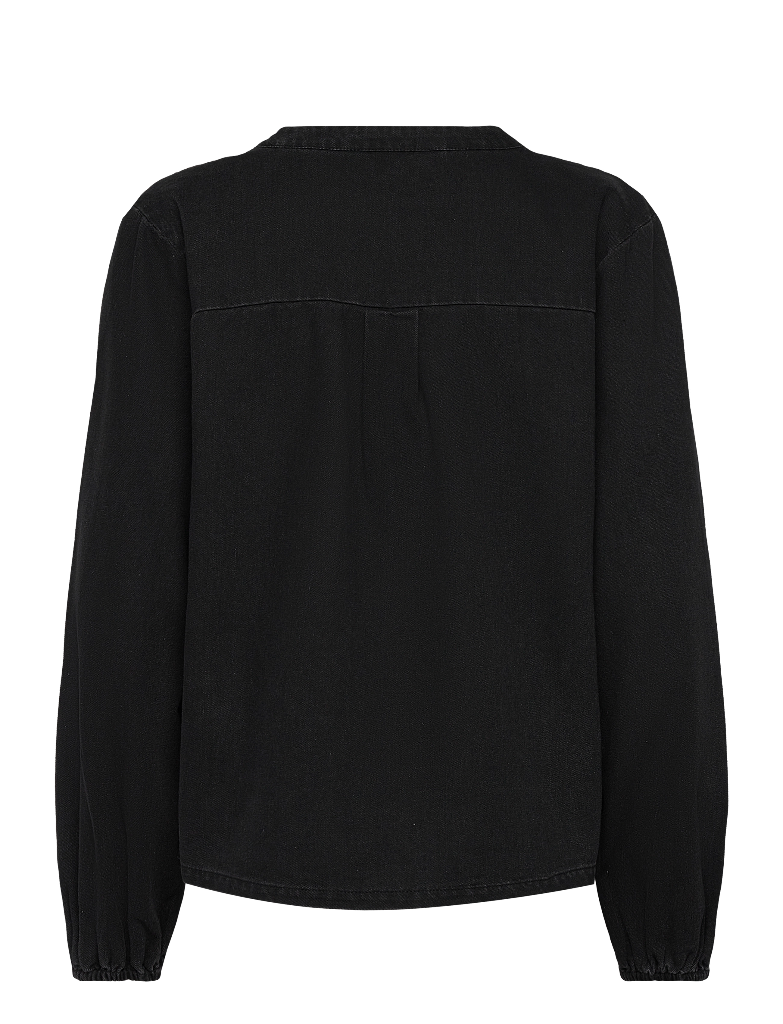 Pulz Jeans - PZMALIA V-Neck Blouse - langærmede bluser - black denim - 1