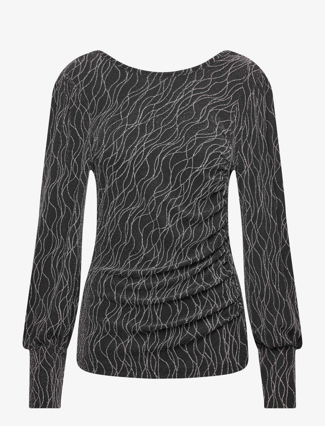 Pulz Jeans - PZHAZEL Blouse - långärmade blusar - silver glitter - 0