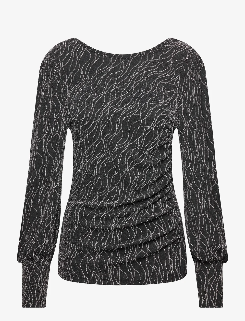 Pulz Jeans - PZHAZEL Blouse - långärmade blusar - silver glitter - 0