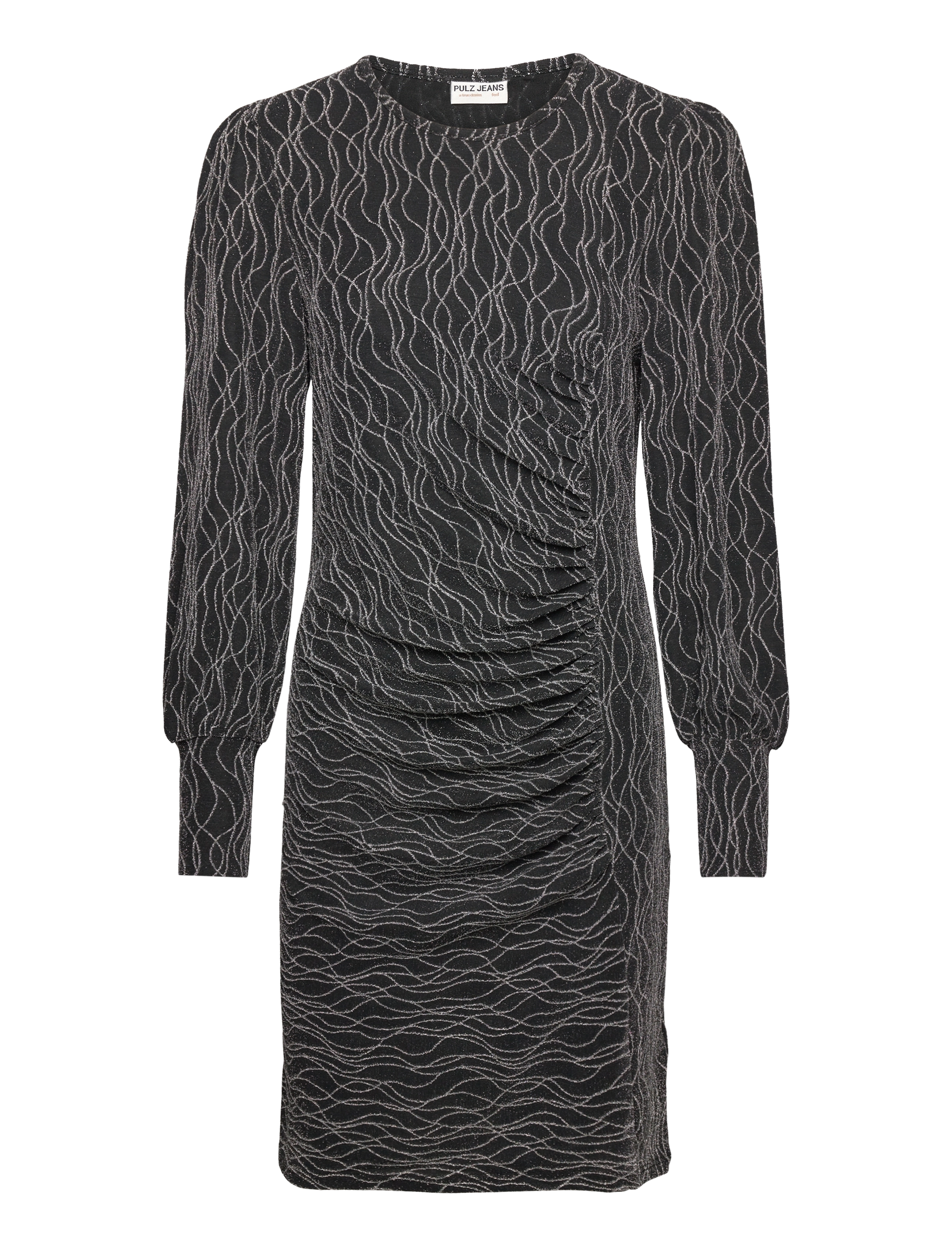 Pulz Jeans PZHAZEL Dress - Riided - SILVER GLITTER / black