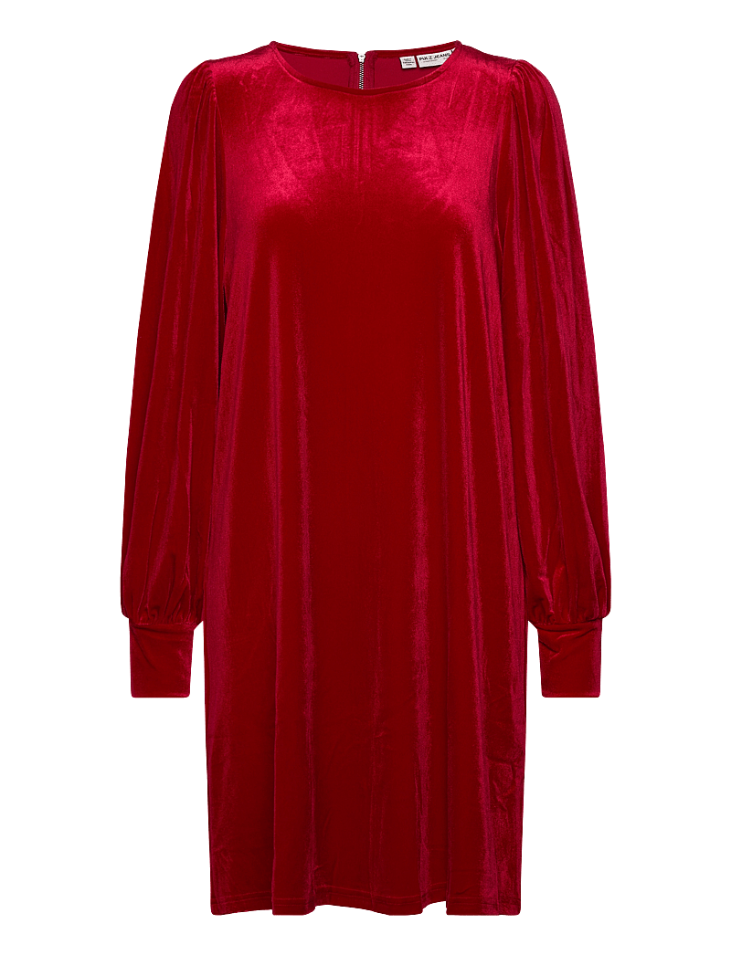 Pulz Jeans - PZBARBARA Short Dress - korta klänningar - tango red - 0