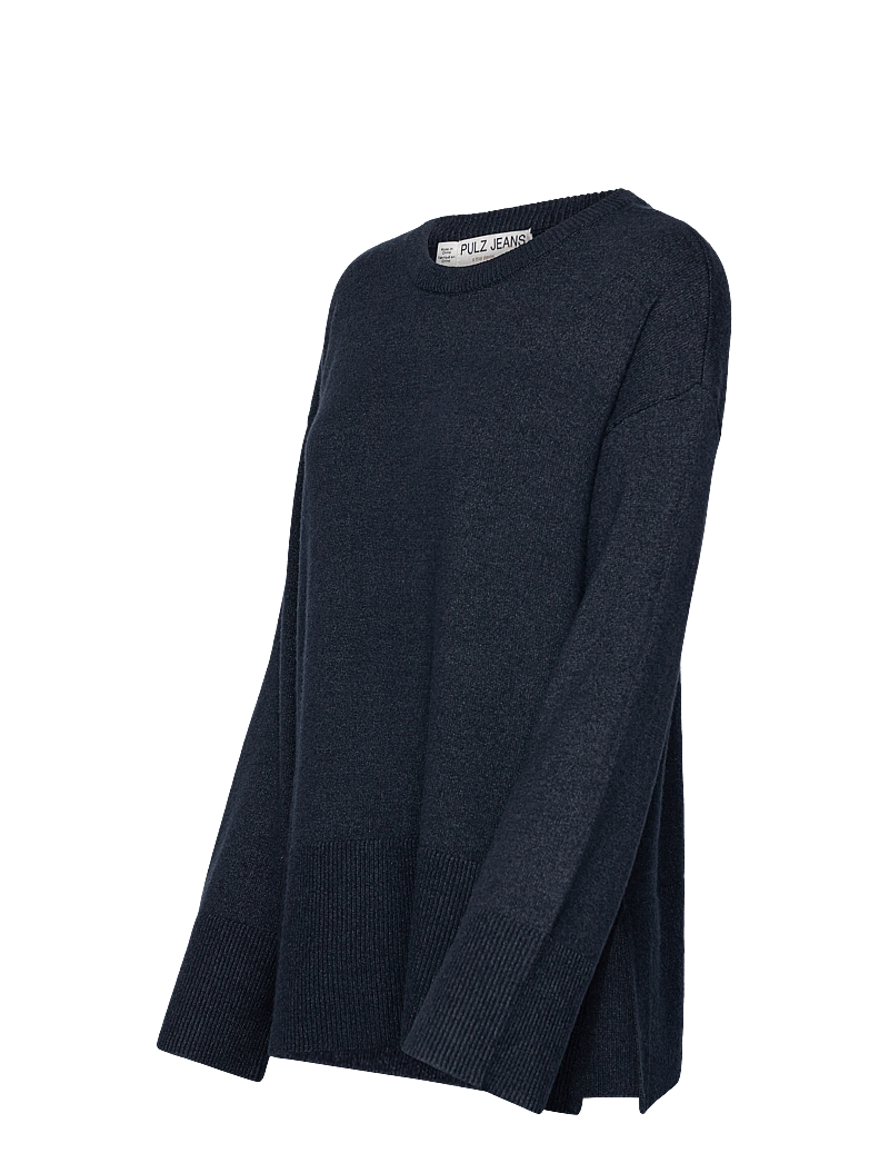 Pulz Jeans - PZSTEFFI ONeck Pullover - stickade tröjor - dark sapphire melange - 3