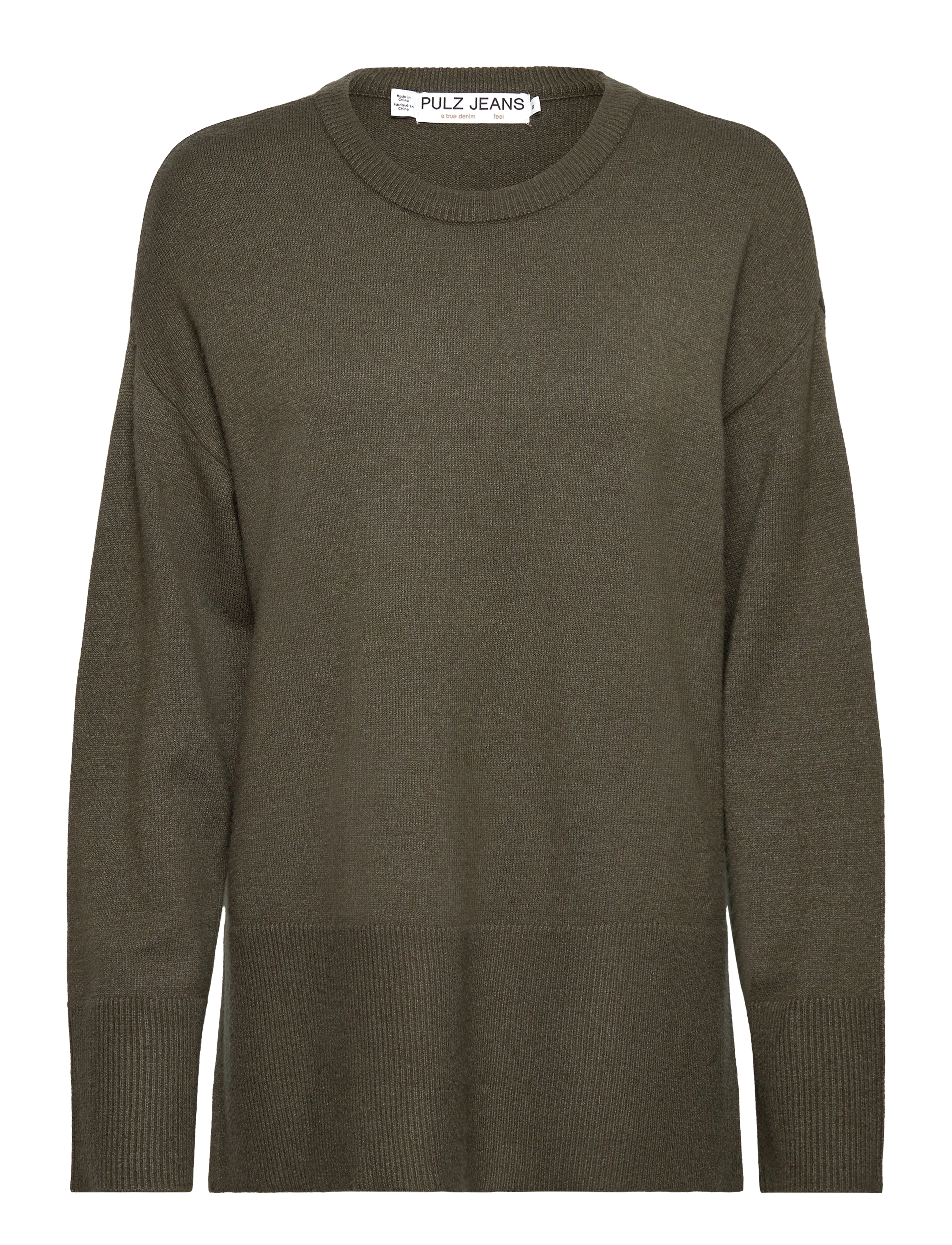 Pulz Jeans PZSTEFFI ONeck Pullover - Trøjer - KALAMATA MELANGE / khaki/green