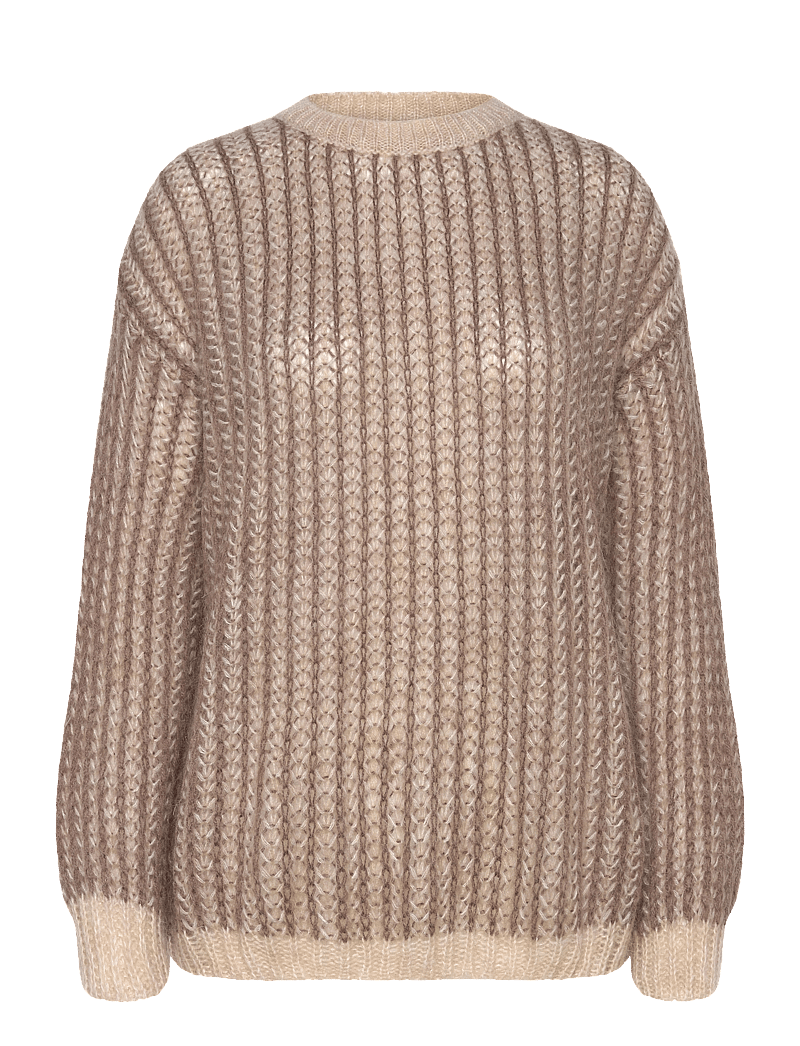 Pulz Jeans - PZPEYTON LS Oneck Pullover - pullover - brown melange - 0