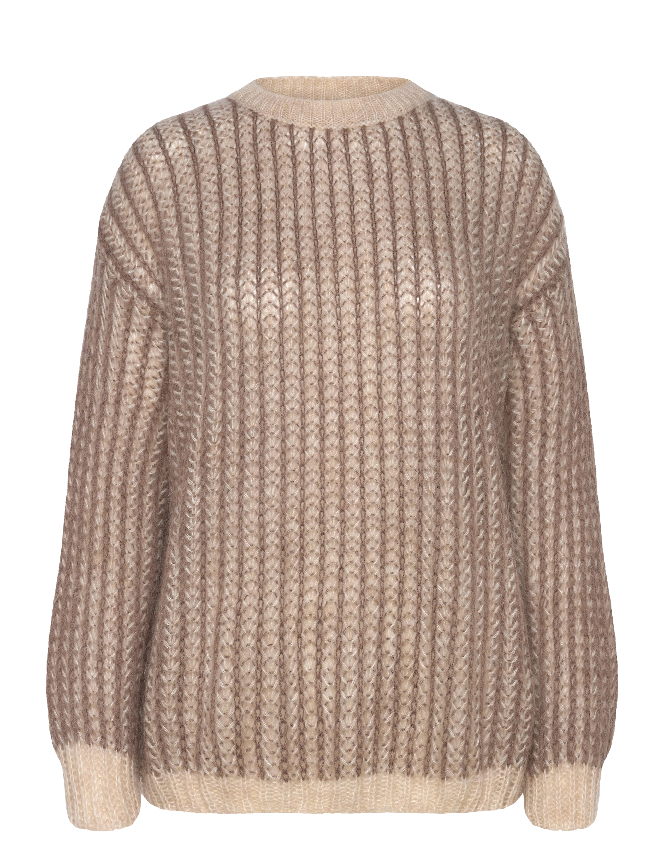 Pulz Jeans PZPEYTON LS Oneck Pullover - Trøjer - BROWN MELANGE / beige