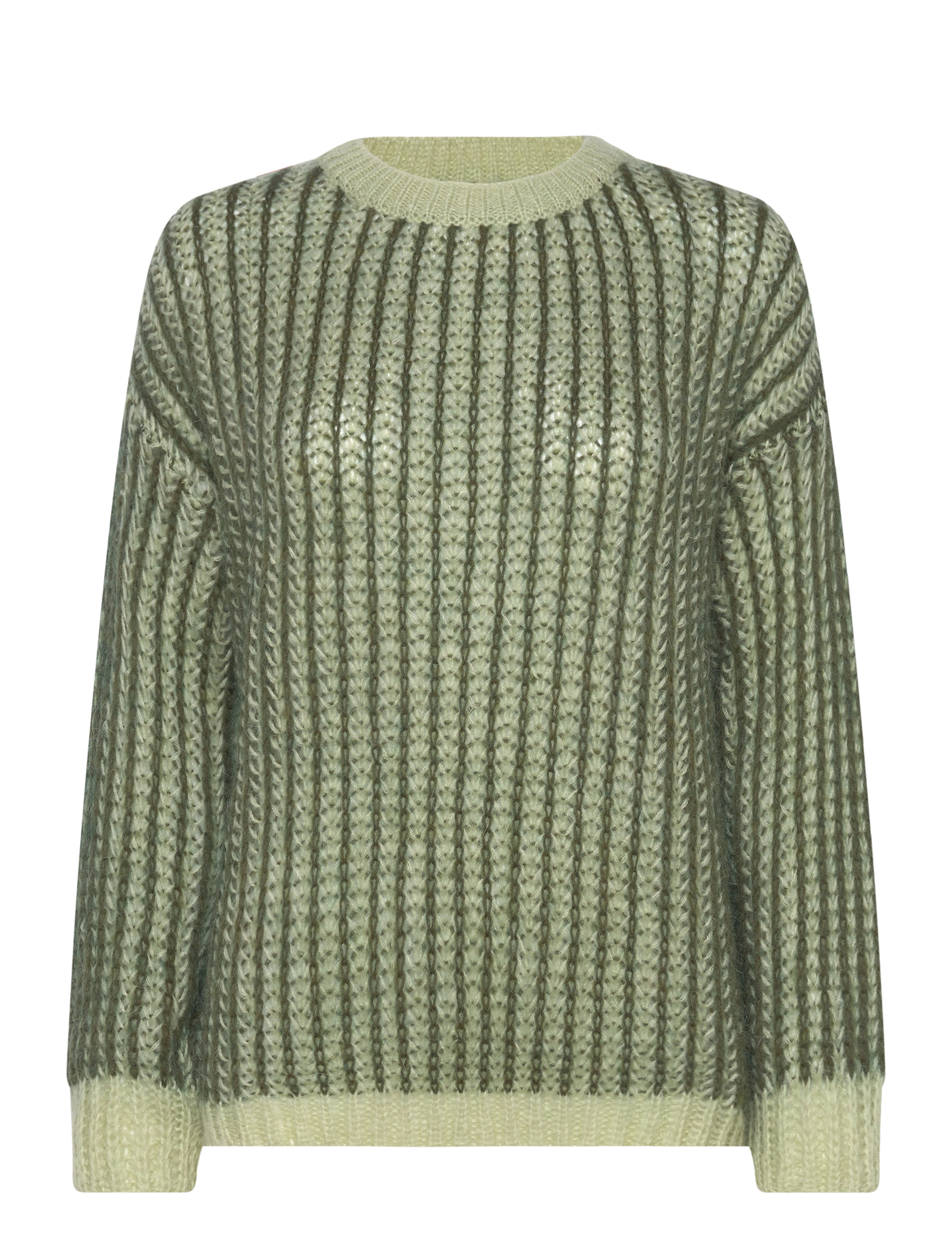 Pulz Jeans PZPEYTON LS Oneck Pullover - Trøjer - GREEN MELANGE / green