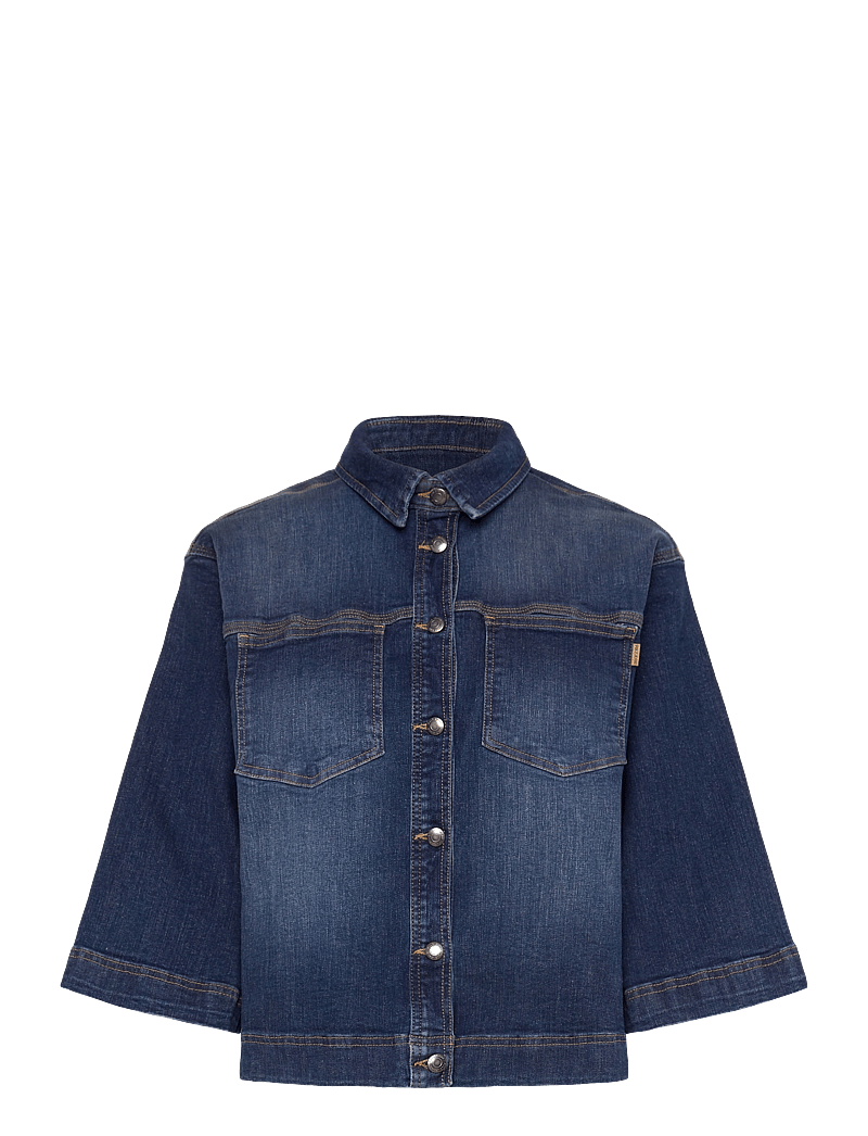 Pulz Jeans - PZKATJA Short Jacket - denim shirts - dark blue denim - 0