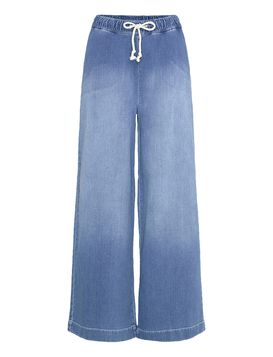 Pulz Jeans - PZRAVEN HW Pant - hosen mit weitem bein - medium blue denim - 0