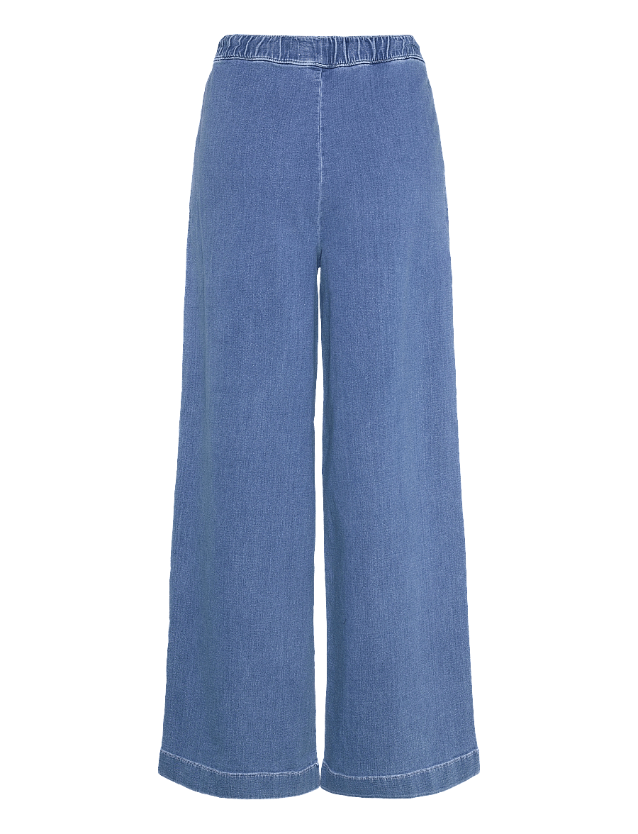 Pulz Jeans - PZRAVEN HW Pant - pantalons larges - medium blue denim - 1