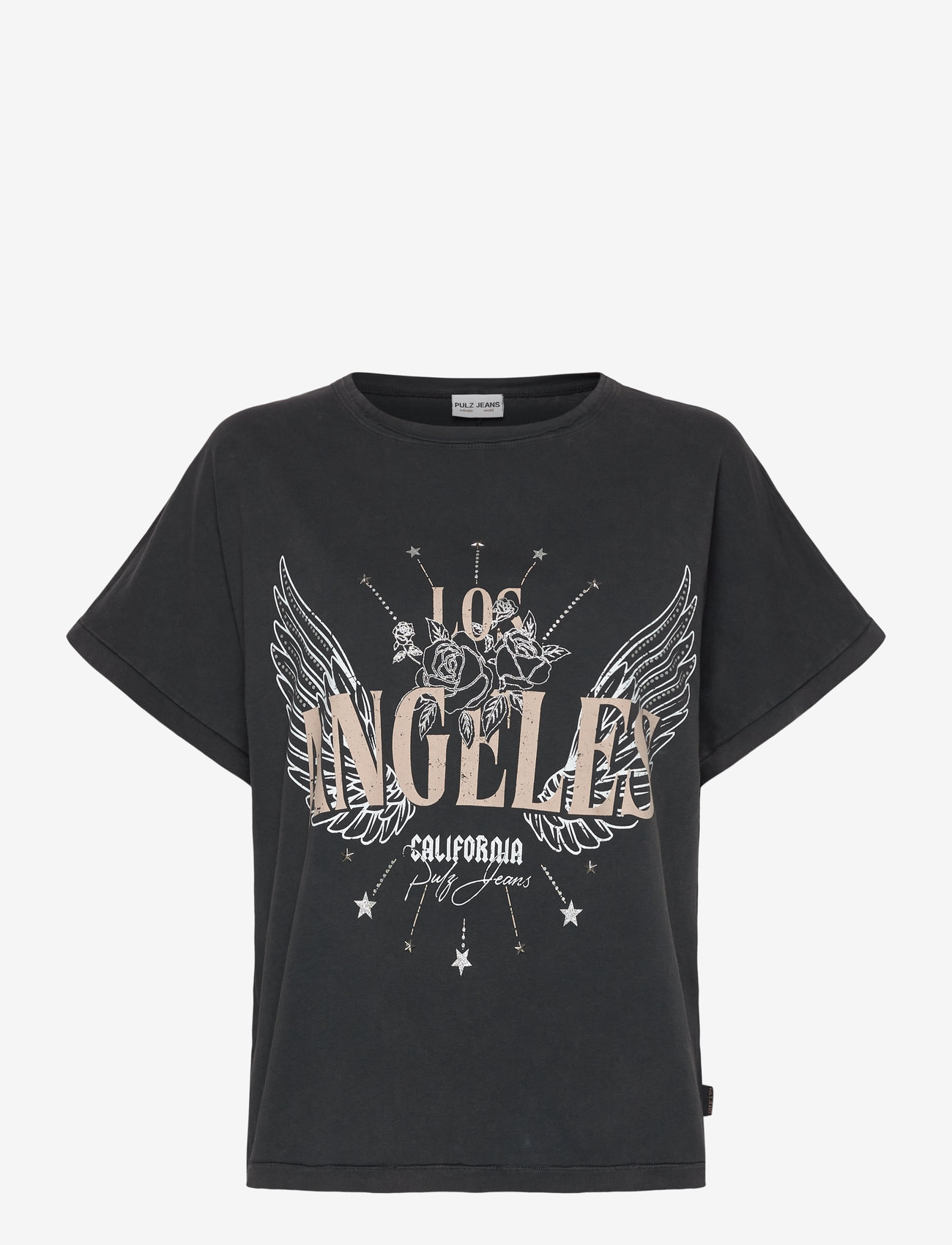Pulz Jeans - PZHATTIE Wing Tshirt - t-shirts - black beauty - 0