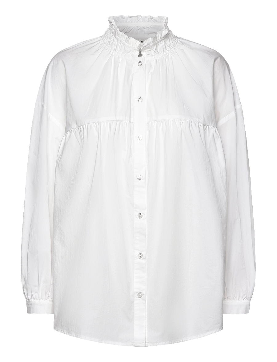 Pulz Jeans - PZJULLE Oversized Shirt - langærmede skjorter - bright white - 0